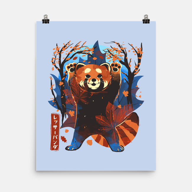 Red Panda In Autumn-None-Matte-Poster-IKILO