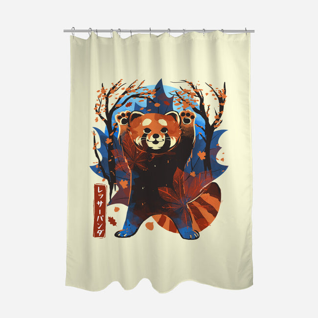 Red Panda In Autumn-None-Polyester-Shower Curtain-IKILO