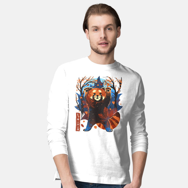 Red Panda In Autumn-Mens-Long Sleeved-Tee-IKILO