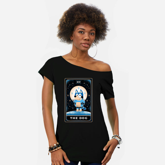 The Dog Tarot Card-Womens-Off Shoulder-Tee-Logozaste