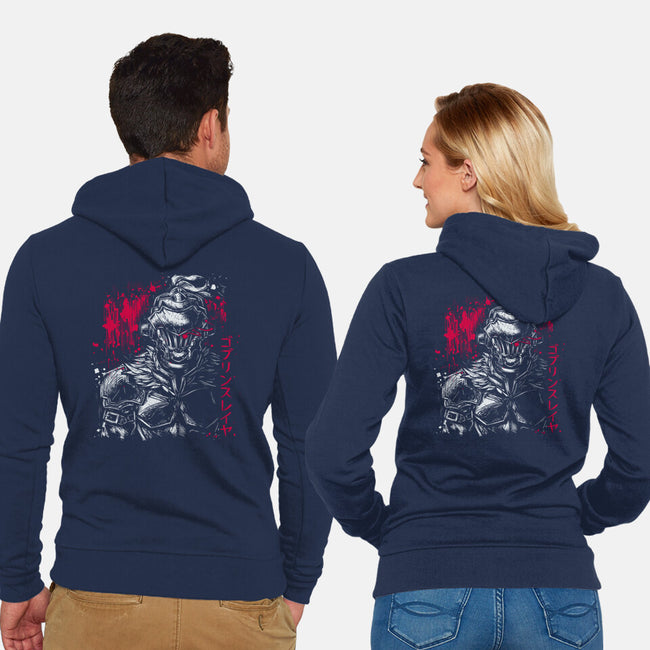 Goblin Slayer-Unisex-Zip-Up-Sweatshirt-xMorfina