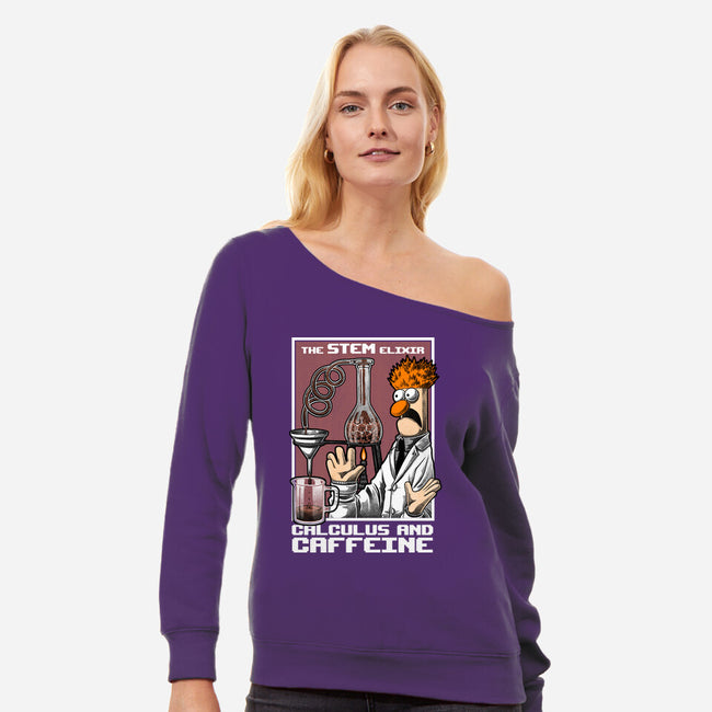 Science Puppet Coffee Lab-Womens-Off Shoulder-Sweatshirt-Studio Mootant