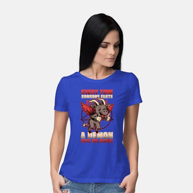 Demon Fart Wings-Womens-Basic-Tee-Studio Mootant