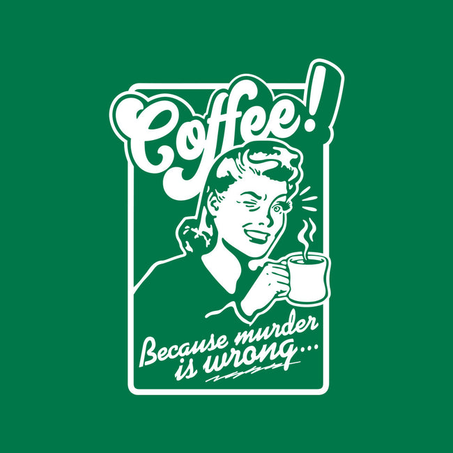 Coffee Because Murder Is Wrong-Unisex-Kitchen-Apron-demonigote