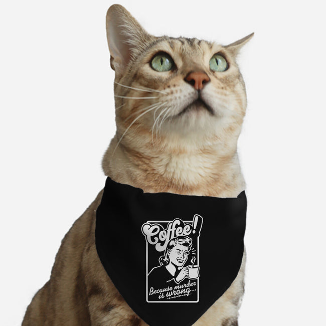 Coffee Because Murder Is Wrong-Cat-Adjustable-Pet Collar-demonigote