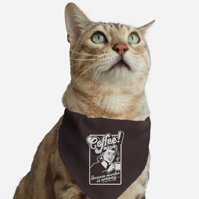 Coffee Because Murder Is Wrong-Cat-Adjustable-Pet Collar-demonigote