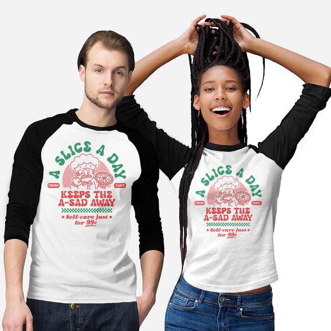 A Slice A Day-Unisex-Baseball-Tee-demonigote