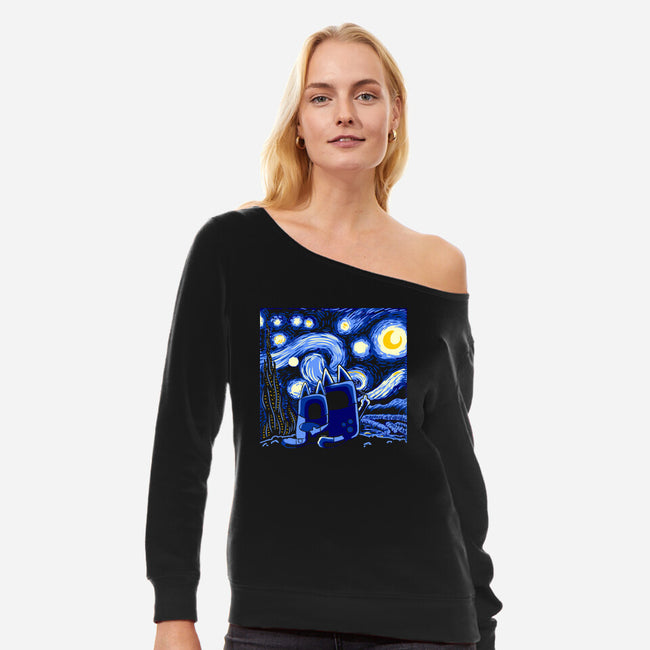 Bluey Bluey Night-Womens-Off Shoulder-Sweatshirt-naomori