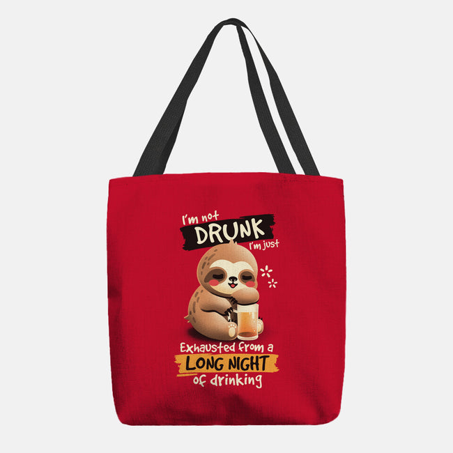 Drunk Sloth-None-Basic Tote-Bag-NemiMakeit