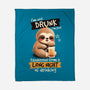 Drunk Sloth-None-Fleece-Blanket-NemiMakeit