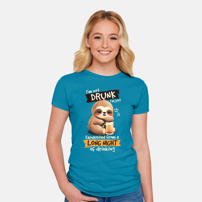 Drunk Sloth-Womens-Fitted-Tee-NemiMakeit