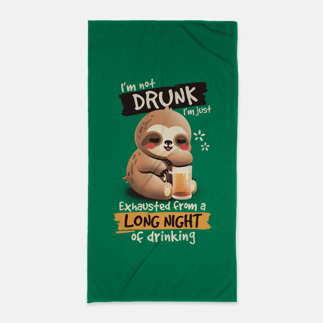 Drunk Sloth-None-Beach-Towel-NemiMakeit