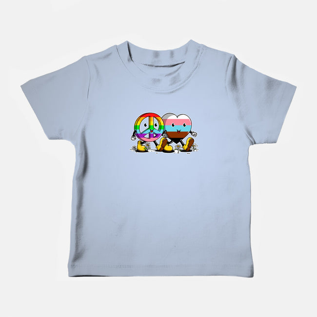 Peace And Love Friends-Baby-Basic-Tee-sebasebi