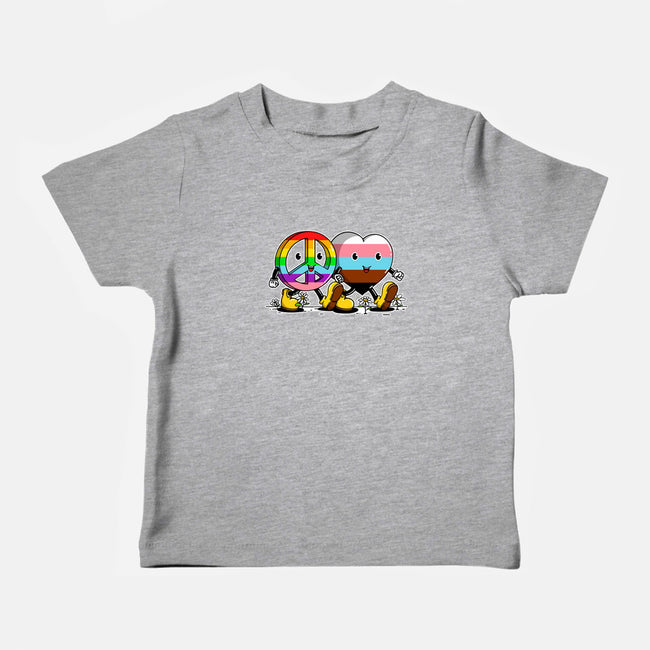 Peace And Love Friends-Baby-Basic-Tee-sebasebi