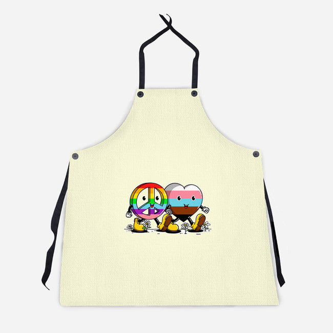 Peace And Love Friends-Unisex-Kitchen-Apron-sebasebi