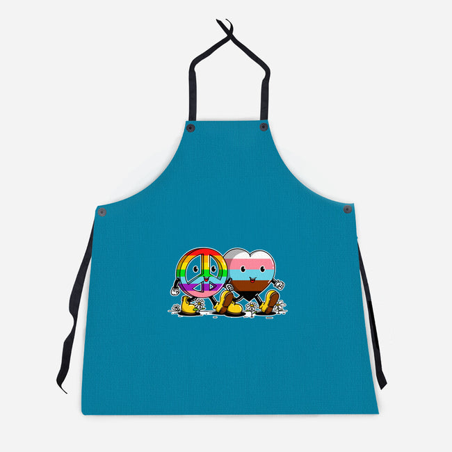 Peace And Love Friends-Unisex-Kitchen-Apron-sebasebi