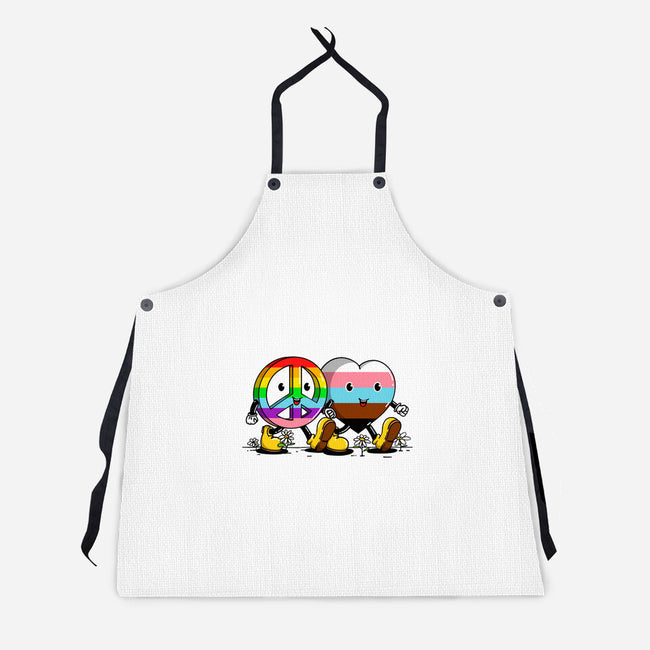 Peace And Love Friends-Unisex-Kitchen-Apron-sebasebi