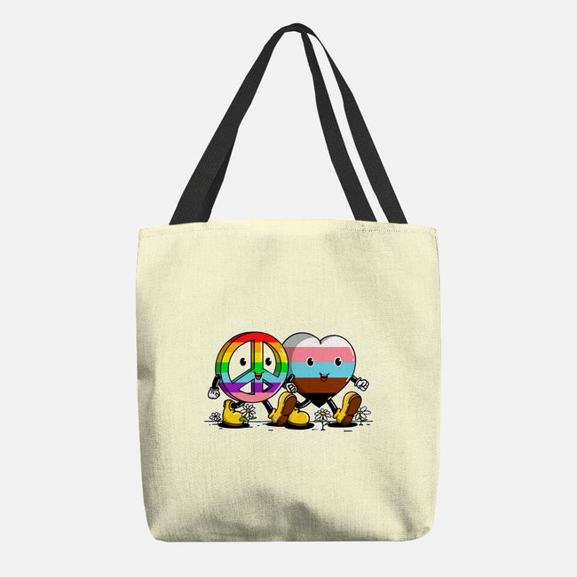 Peace And Love Friends-None-Basic Tote-Bag-sebasebi