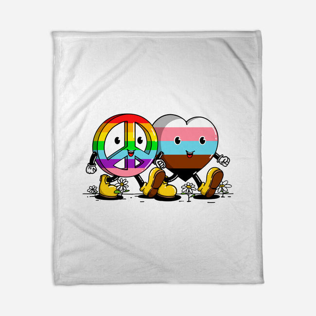 Peace And Love Friends-None-Fleece-Blanket-sebasebi