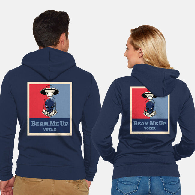 Beam Me Up Voter-Unisex-Zip-Up-Sweatshirt-ElLocoMus