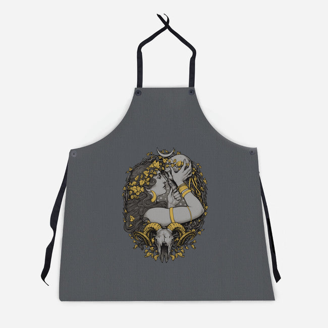 Skull Witch-Unisex-Kitchen-Apron-MedusaD