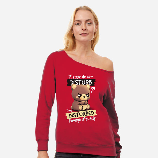 Disturbed Bear-Womens-Off Shoulder-Sweatshirt-NemiMakeit