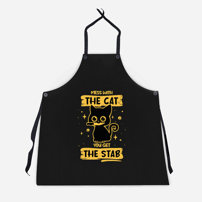 Stab Cat-Unisex-Kitchen-Apron-retrodivision