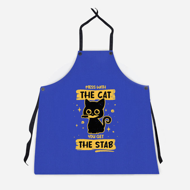 Stab Cat-Unisex-Kitchen-Apron-retrodivision