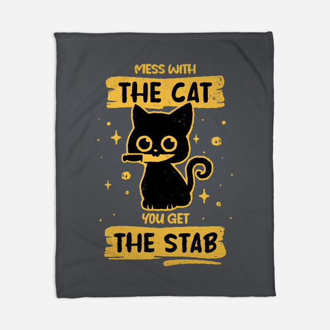 Stab Cat-None-Fleece-Blanket-retrodivision