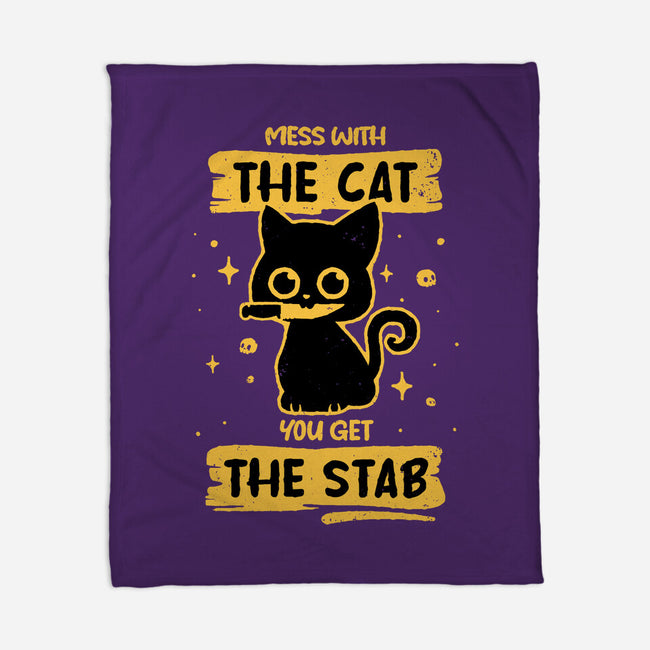 Stab Cat-None-Fleece-Blanket-retrodivision