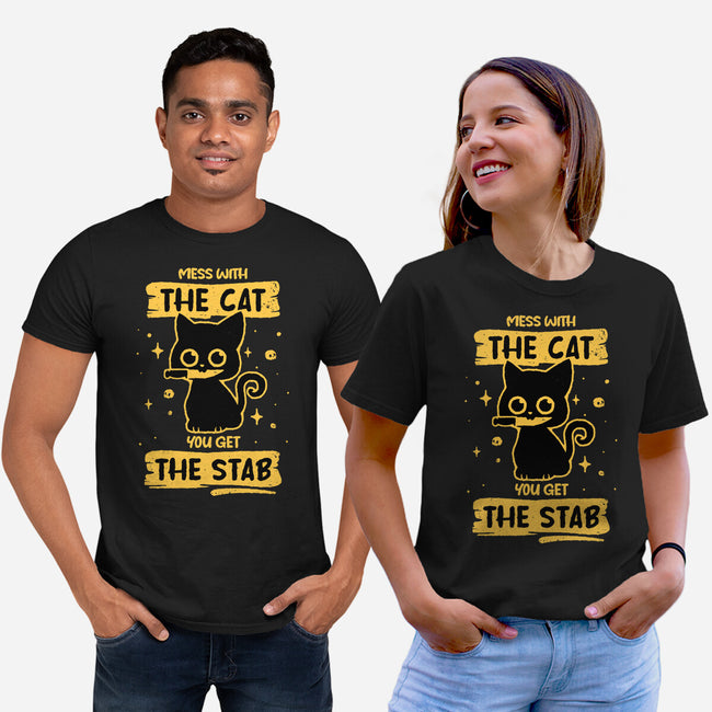 Stab Cat-Unisex-Basic-Tee-retrodivision