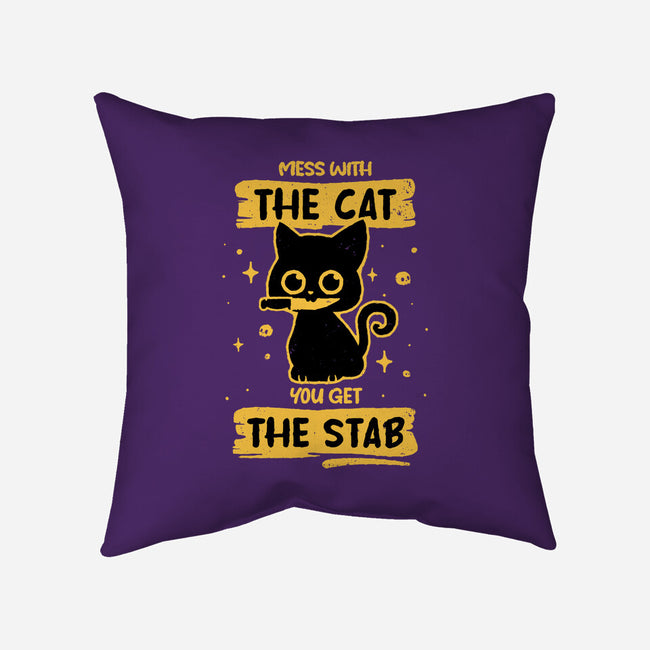 Stab Cat-None-Removable Cover-Throw Pillow-retrodivision