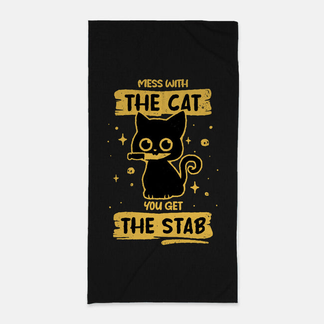 Stab Cat-None-Beach-Towel-retrodivision