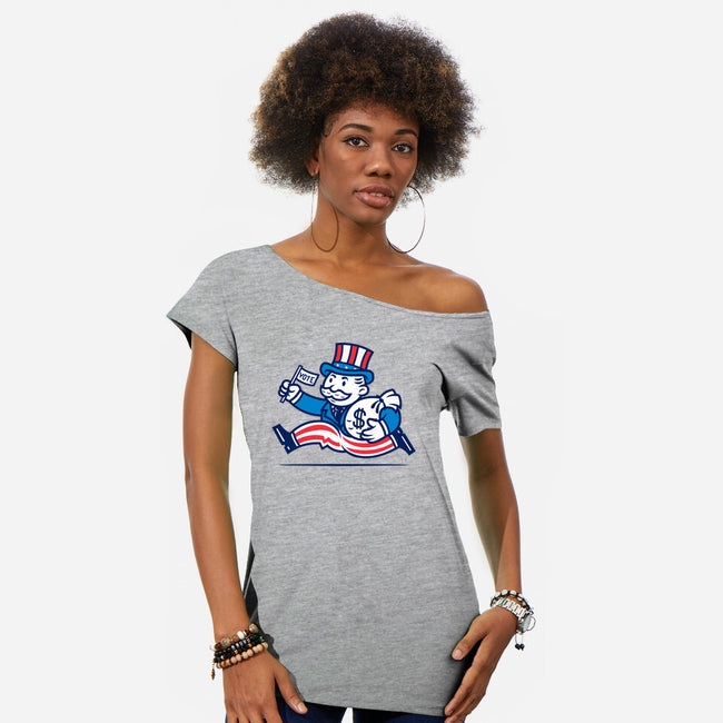 Political Run-Womens-Off Shoulder-Tee-krisren28