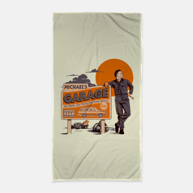 Michael's Garage-None-Beach-Towel-Hafaell