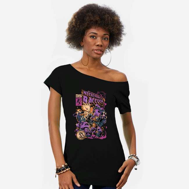 Necromancer Raccoon-Womens-Off Shoulder-Tee-Guilherme magno de oliveira