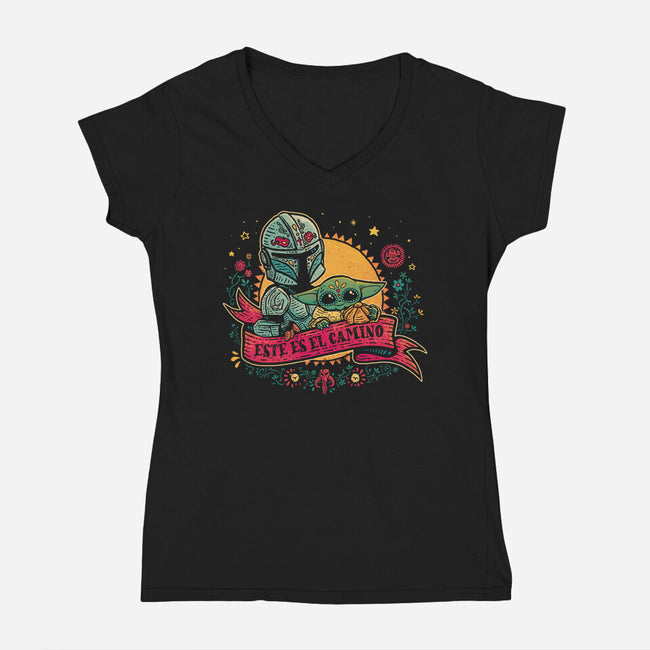 Este Es El Camino-Womens-V-Neck-Tee-teesgeex