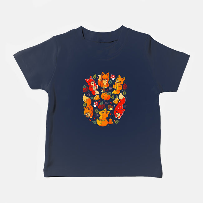 Foxes Autumn-Baby-Basic-Tee-Vallina84