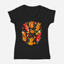 Foxes Autumn-Womens-V-Neck-Tee-Vallina84