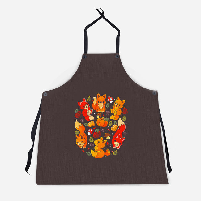 Foxes Autumn-Unisex-Kitchen-Apron-Vallina84