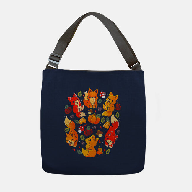 Foxes Autumn-None-Adjustable Tote-Bag-Vallina84