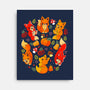 Foxes Autumn-None-Stretched-Canvas-Vallina84