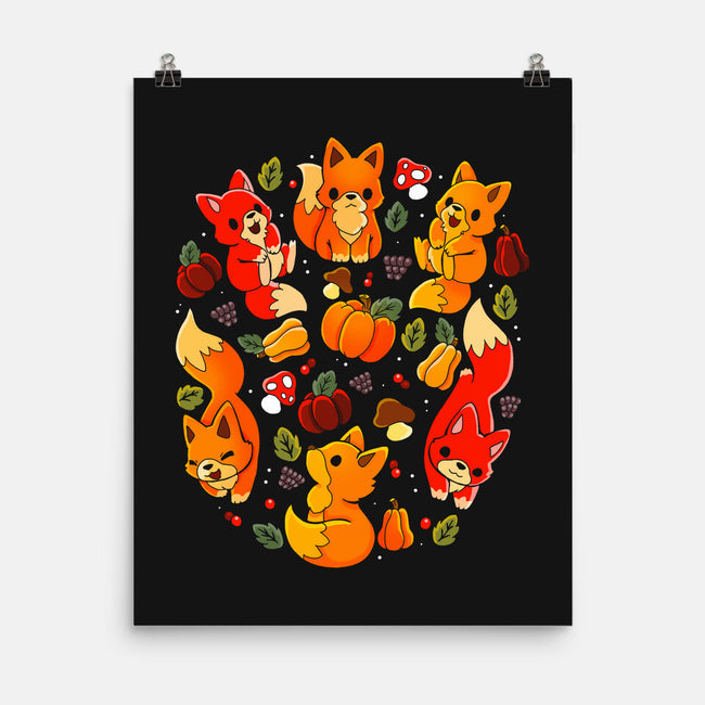 Foxes Autumn-None-Matte-Poster-Vallina84