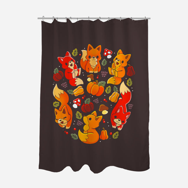 Foxes Autumn-None-Polyester-Shower Curtain-Vallina84