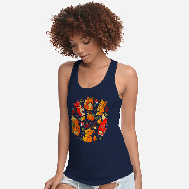 Foxes Autumn-Womens-Racerback-Tank-Vallina84