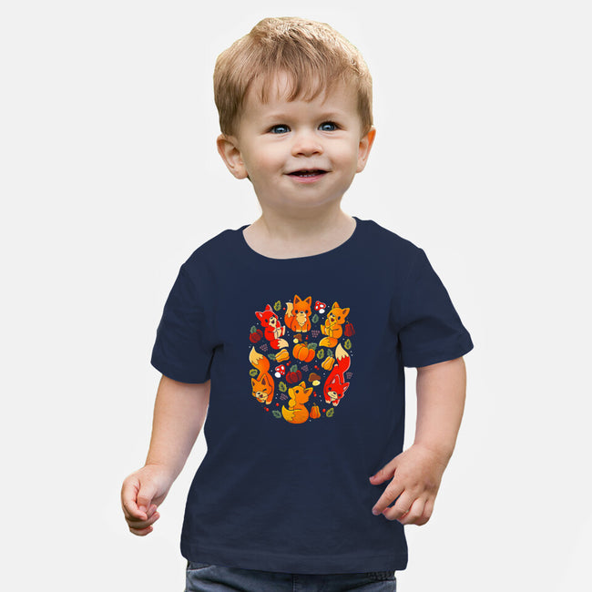 Foxes Autumn-Baby-Basic-Tee-Vallina84