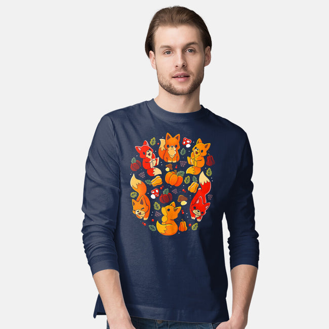 Foxes Autumn-Mens-Long Sleeved-Tee-Vallina84