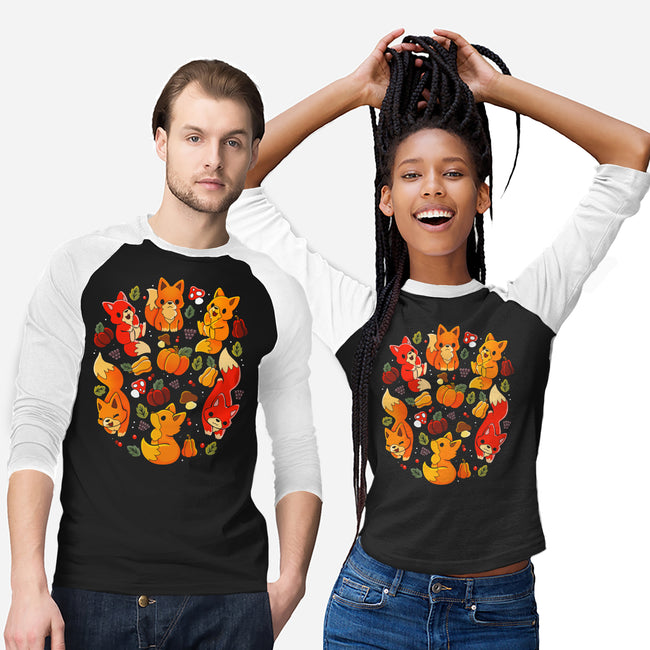 Foxes Autumn-Unisex-Baseball-Tee-Vallina84