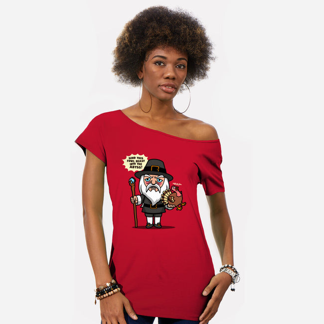 Fowl Beast-Womens-Off Shoulder-Tee-Boggs Nicolas