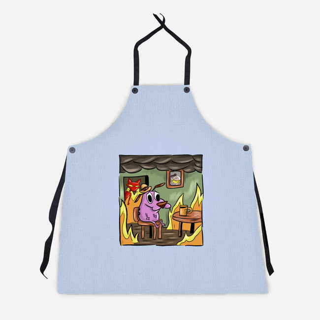 Everything Is Fine Dog-Unisex-Kitchen-Apron-nickzzarto